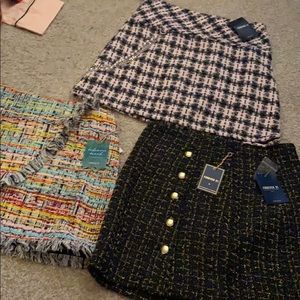 Tweed skirts multicolor and with pearls